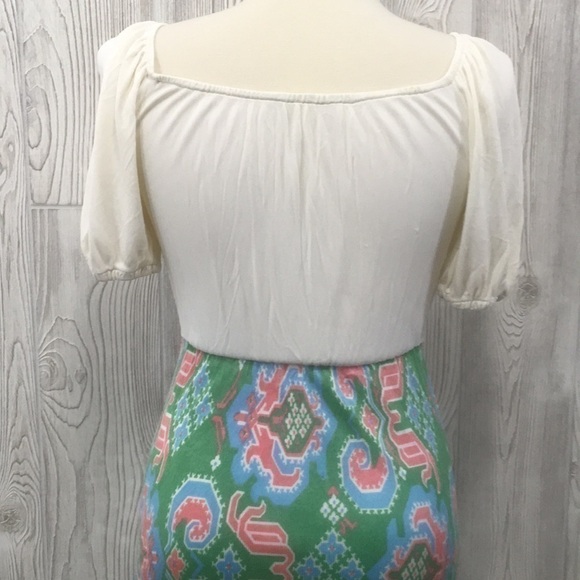 𝅺Vintage Long Dress Maxi Green Pink Hippie Summer Spring - Picture 8 of 14